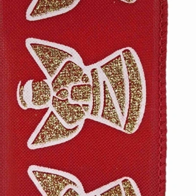 Stuha jutová s drátkem červená vánoční anděl 9.1 m