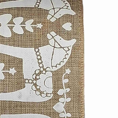 Stuha jutová s drátkem hnědá vánoční koně 9.1 m