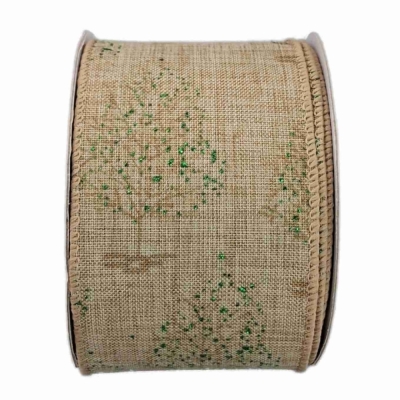 Stuha jutová s drátkem hnědá vánoční stromek 9.1 m