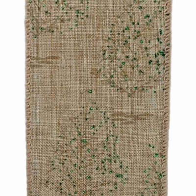 Stuha jutová s drátkem hnědá vánoční stromek 9.1 m