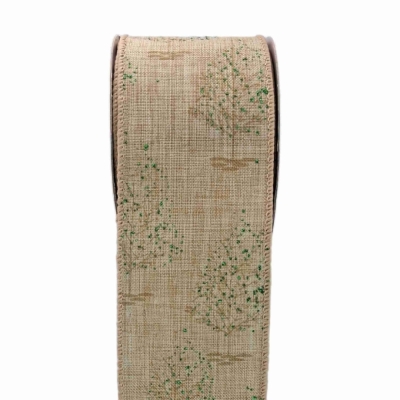 Stuha jutová s drátkem hnědá vánoční stromek 9.1 m