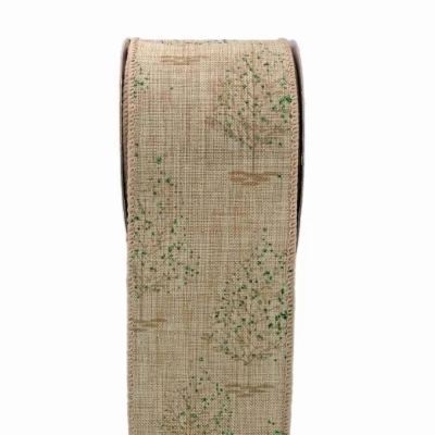 Stuha jutová s drátkem hnědá vánoční stromek 9.1 m