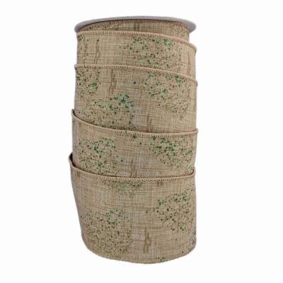 Stuha jutová s drátkem hnědá vánoční stromek 9.1 m