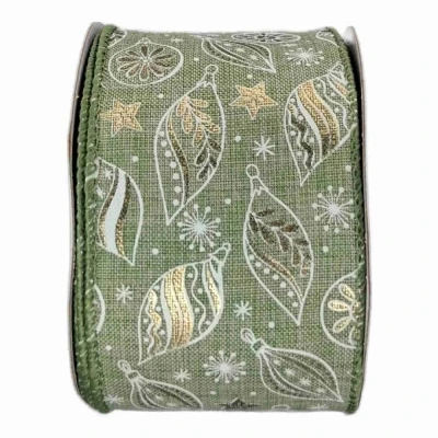 Stuha jutová s drátkem zelená vánoční ozdoby 9.1 m