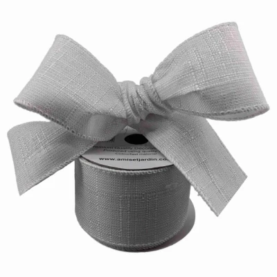 Stuha lněná s drátkem bílá 9.1 m