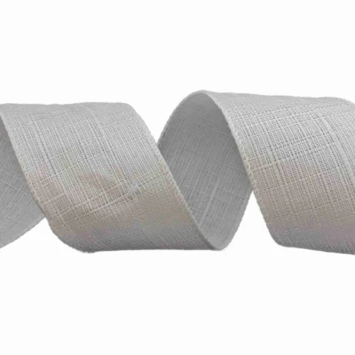 Stuha lněná s drátkem bílá 9.1 m