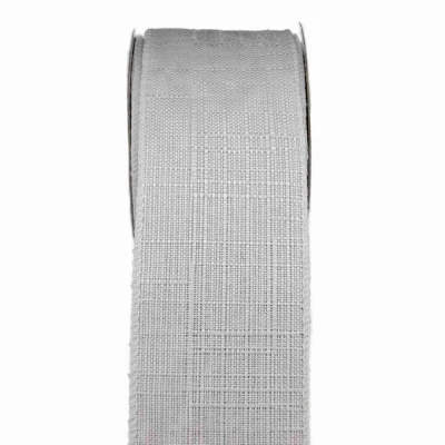 Stuha lněná s drátkem bílá 9.1 m