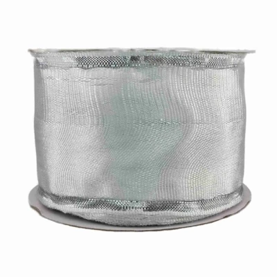 Stuha organzová s drátkem bílá 9.1 m