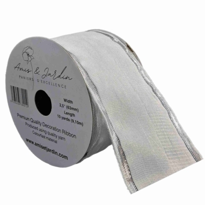 Stuha organzová s drátkem bílá 9.1 m