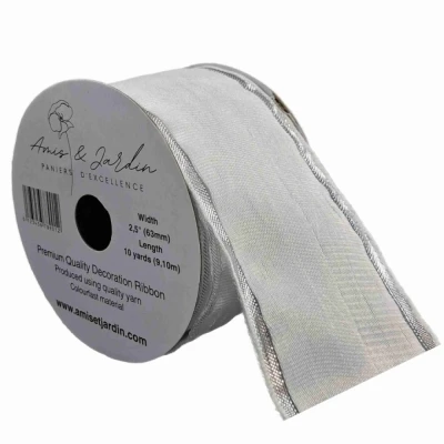 Stuha organzová s drátkem bílá 9.1 m