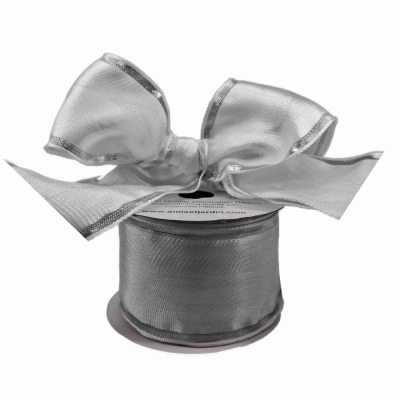 Stuha organzová s drátkem bílá 9.1 m