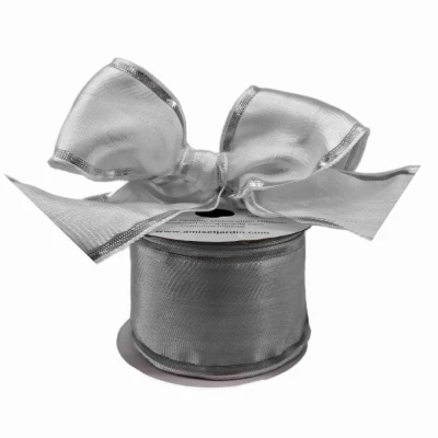 Stuha organzová s drátkem bílá 9.1 m