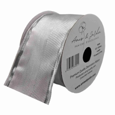 Stuha organzová s drátkem bílá 9.1 m