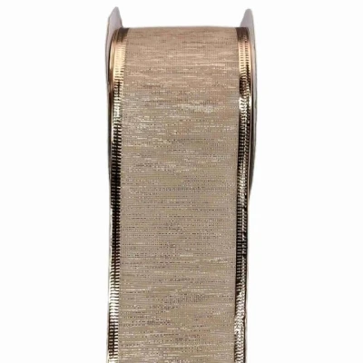 Stuha organzová s drátkem bronzová 9.1 m