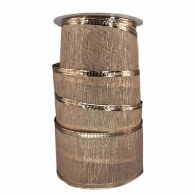 Stuha organzová s drátkem bronzová 9.1 m