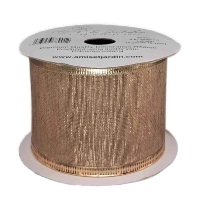 Stuha organzová s drátkem bronzová 9.1 m