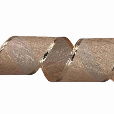 Stuha organzová s drátkem bronzová 9.1 m