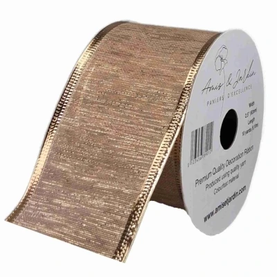 Stuha organzová s drátkem bronzová 9.1 m