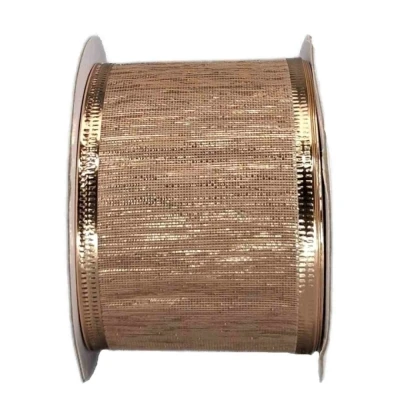Stuha organzová s drátkem bronzová 9.1 m