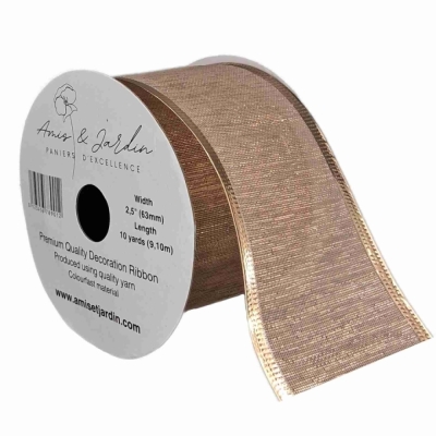 Stuha organzová s drátkem bronzová 9.1 m