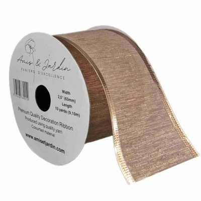 Stuha organzová s drátkem bronzová 9.1 m