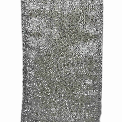 Stuha organzová s drátkem stříbrná vánoční 9.1 m