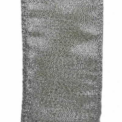 Stuha organzová s drátkem stříbrná vánoční 9.1 m