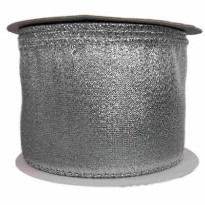 Stuha organzová s drátkem stříbrná vánoční 9.1 m