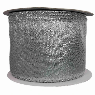 Stuha organzová s drátkem stříbrná vánoční 9.1 m