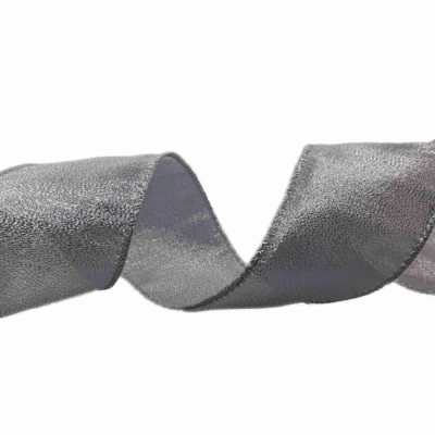 Stuha organzová s drátkem stříbrná vánoční 9.1 m