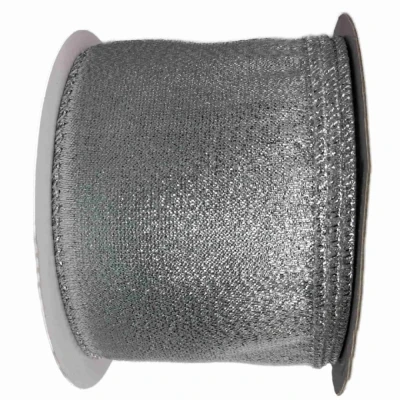 Stuha organzová s drátkem stříbrná vánoční 9.1 m