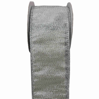 Stuha organzová s drátkem stříbrná vánoční 9.1 m