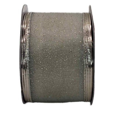 Stuha organzová s drátkem transparentní tečky 9.1 m