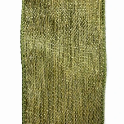 Stuha organzová s drátkem zelená vánoční 9.1 m