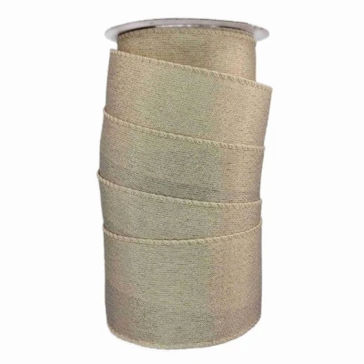 Stuha organzová s drátkem zlatá vánoční 9.1 m