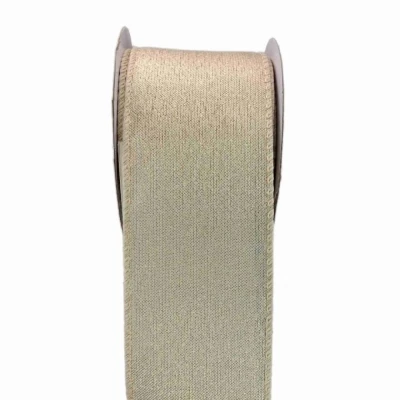 Stuha organzová s drátkem zlatá vánoční 9.1 m