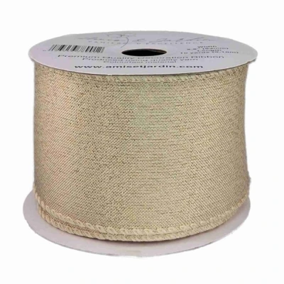 Stuha organzová s drátkem zlatá vánoční 9.1 m