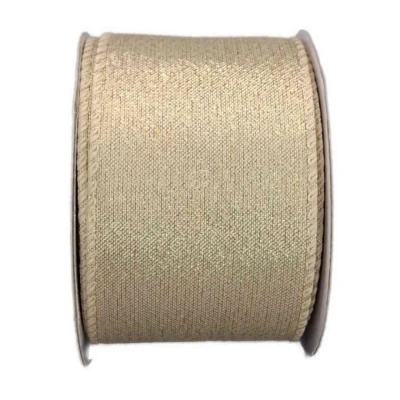 Stuha organzová s drátkem zlatá vánoční 9.1 m