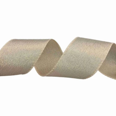 Stuha organzová s drátkem zlatá vánoční 9.1 m