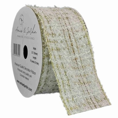 Stuha pletená s drátkem bílá bez potisku 9.1 m