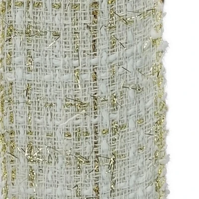 Stuha pletená s drátkem bílá bez potisku 9.1 m