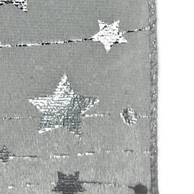 Stuha sametová s drátkem bílá zimní hvězdy 9.1 m