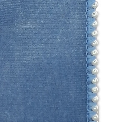 Stuha sametová s drátkem modrá svatební 9.1 m