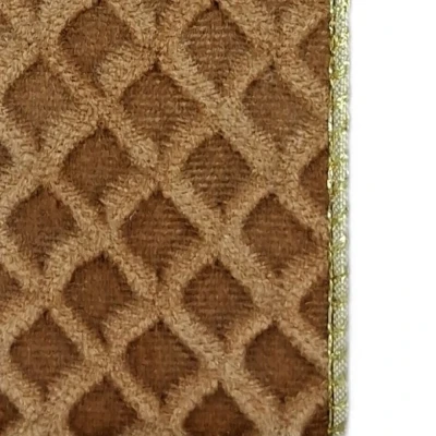 Stuha sametová s drátkem zlatá geometrie 9.1 m