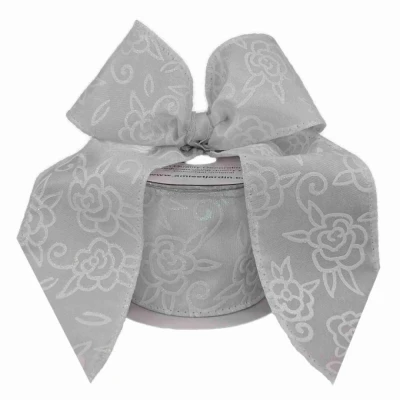 Stuha saténová s drátkem bílá svatební květy 9.1 m