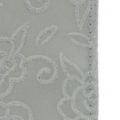 Stuha saténová s drátkem bílá svatební květy 9.1 m