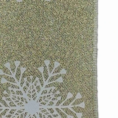 Stuha saténová s drátkem zlatá vánoční sněhové vločky 9.1 m