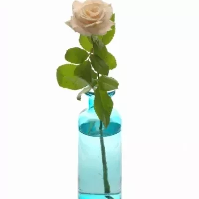 Světle modrá skleněná váza BOTTLE d4cm v21cm