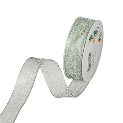 Transparentní Potištěná stuha s květinovým vzorem