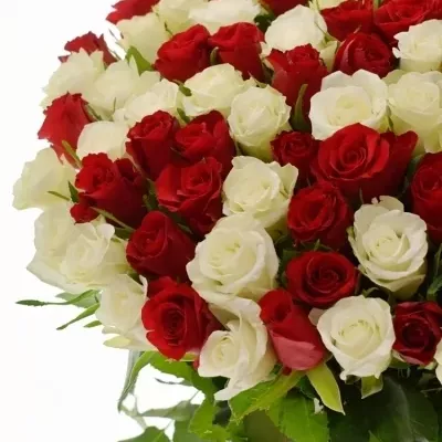 Valentýnská kytice 100 růží APHRODITE 40cm
